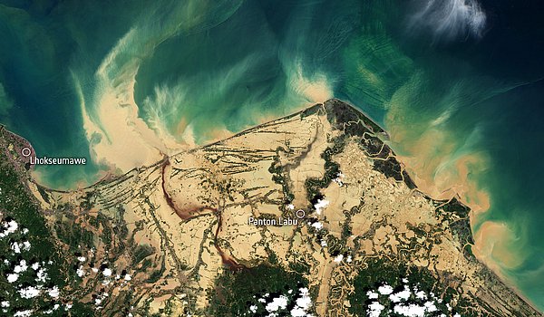 Satellitenbild Indonesion nach Hochwasser